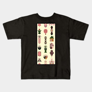 Modern Folk Art Inspired by Christchurch Botanical Gardens Kids T-Shirt